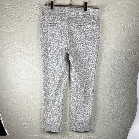 Jules & Leopold Black and White Leaf Print Pull On Ankle Trousers S - Picture 6 of 11